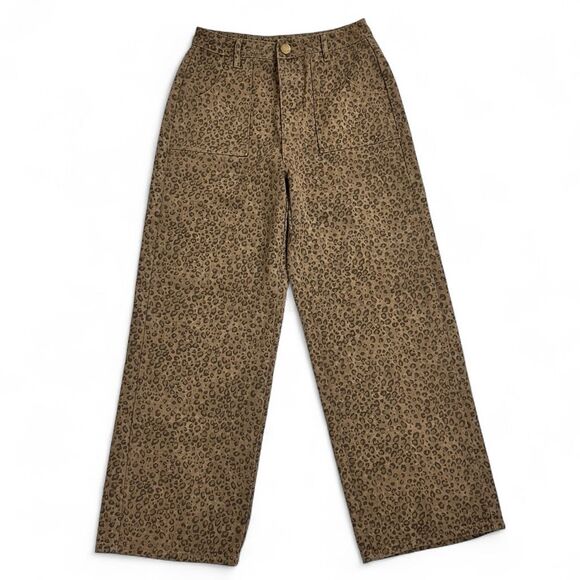 Altar'd State Nash Cheetah Animal Print Wide Leg Pants S Boho High Waist - Picture 3 of 9